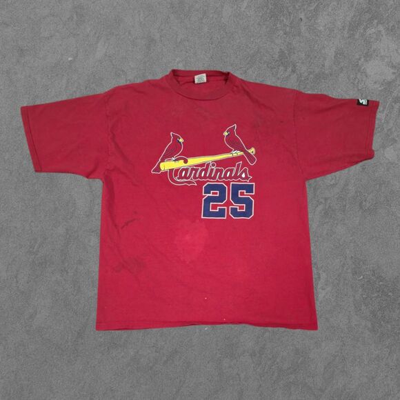 Vintage Starter Mark McGwire XL Shirt DISTRESSED MLB St Louis Cardinals - Picture 1 of 7